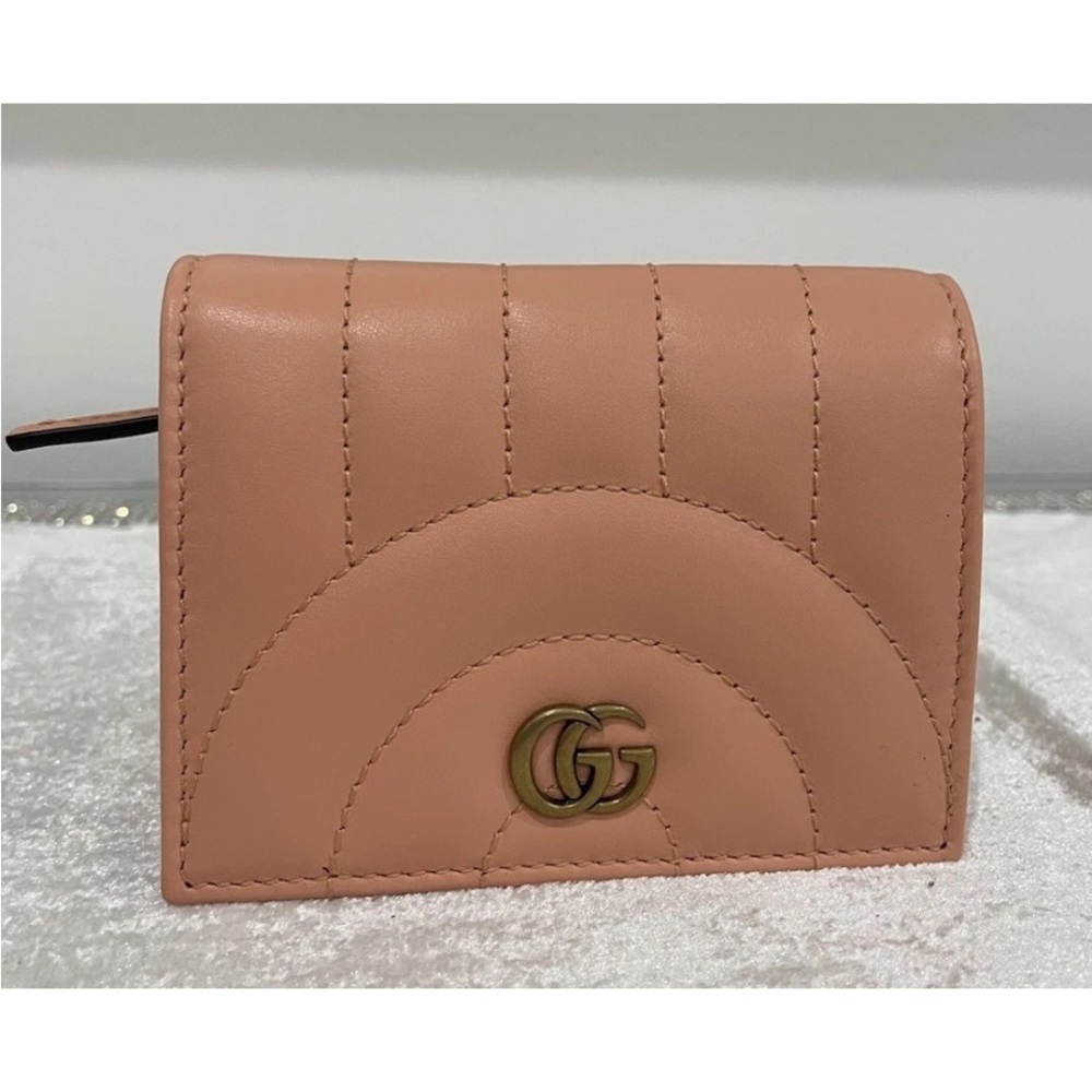 GG Marmont Matelasse Compact/Card Wallet Peach NEW In BOX! - Picture 11 of 11